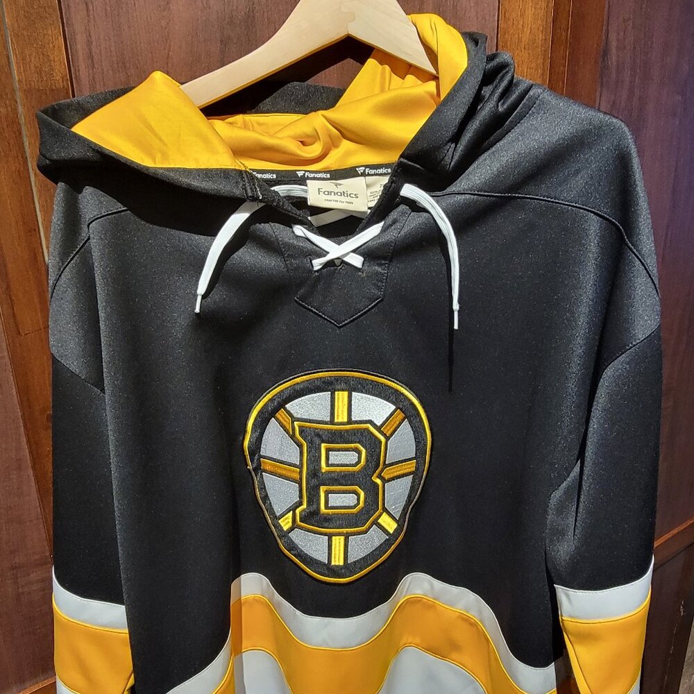 Boston Bruins Fanatics Iconic Power Play Lace-Up Pullover Hoodie - Black